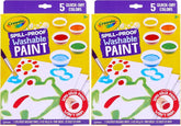 Crayola Spill Proof-Paint Set - Washable Paint for Kids, Includes Paint Brush & Paper, No Drip, Less Mess Arts & Crafts, Toddler Gift, Ages 3+ (Pack of 2)