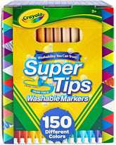 Crayola Super Tips Marker Set (150ct), Teacher Classroom Must Haves, Homeschool Supplies, 2-in-1 Fine Point & Broad Line Markers for Kids, 3+