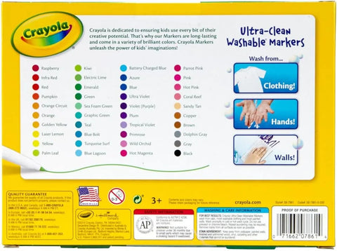 Crayola Ultra Clean Fine Line Washable Markers (40ct), Colored Markers for Kids, Fine Tip, Coloring Book Art Supplies, Gifts for Kids, Ages 3, 4, 5 (Pack of 10)