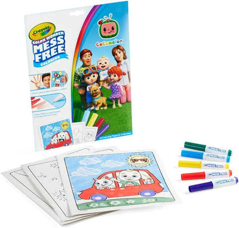 Crayola Cocomelon Color Wonder Coloring Set, Cocomelon Coloring Pages, Mess Free Coloring for Toddlers, Travel Activity, Gift for Kids
