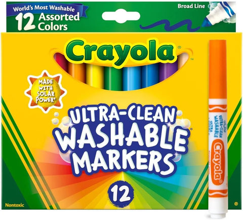 Crayola Broad Line Markers,Washable Markers for Kids,Assorted Colors,Arts & Crafts Supplies,For Coloring Books & Art Projects,Ages 3+,12 Count (Pack of 2)