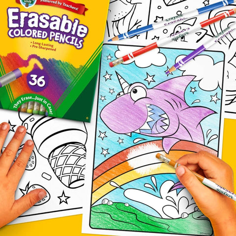 Crayola Erasable Colored Pencils (36ct), Colored Pencils for Kids, For Coloring Books, School Supplies, Classroom Arts & Crafts, Ages 4+