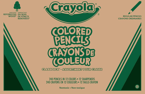 Crayola Colored Pencils Classpack (240ct), Teacher Must Haves, Classroom Essentials, Bulk Colored Pencils for Kids, 12 Colors, Back to for School Coloring Supplies