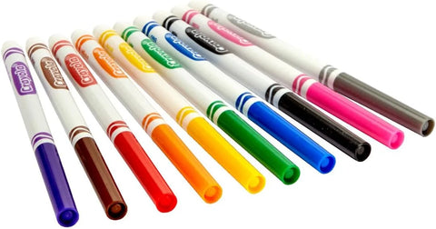 Crayola Fine Line Markers for Kids (12 Boxes), Bulk Coloring Markers for School, 10 Assorted Colors, Essential Teacher Classroom Supplies, Ages 3, 4, 5