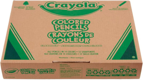 Crayola Colored Pencil Classpack (462ct), Teacher Appreciation Gifts, Classroom Must Haves, School Supplies, Bulk Colored Pencils, 14 Assorted Colors, Ages 3+