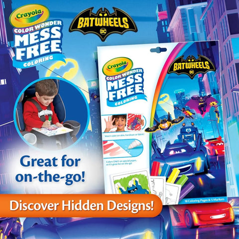 Crayola Batwheels Color Wonder Activity Set, Batman Mess Free Coloring Pages for Toddlers, Batman Gifts, Toys for Boys & Girls