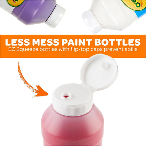 Crayola Washable Paint (12ct), Teacher Classroom Must Haves, Wishlist Essentials, Bulk Paint Set for Kids Art Projects, 16 Oz, Nontoxic Craft Supplies, Ages 3+