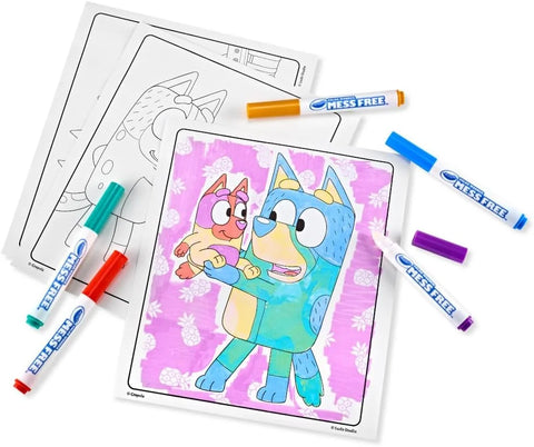 Crayola Bluey Color Wonder Coloring Set, 18 Mess Free Toddler Coloring Pages & 5 Markers, Bluey Activity Set for Kids, Gift for Toddlers, Ages 3+