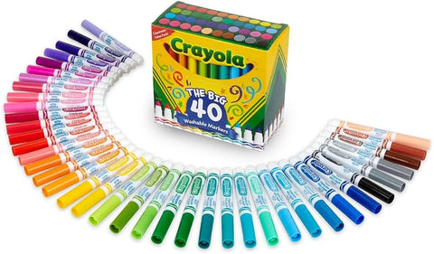 Crayola Ultra Clean Washable Markers (40ct), Colored Markers for Kids, Coloring Book Marker Set, Stocking Stuffers for Kids, Christmas & Holiday Gifts, Ages 3+, Pacl of 6