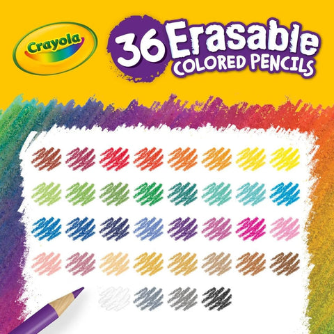 Crayola Erasable Colored Pencils (36ct), Colored Pencils for Kids, For Coloring Books, School Supplies, Classroom Arts & Crafts, Ages 4+