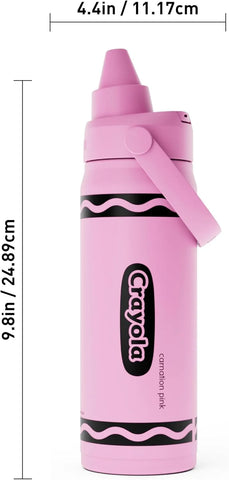 CamelBak Crayola Chug Insulated Stainless Steel Water Bottle, Cold Retention with Spill Resistant Lid for School and Everyday Hydration, 16oz, Carnation Pink