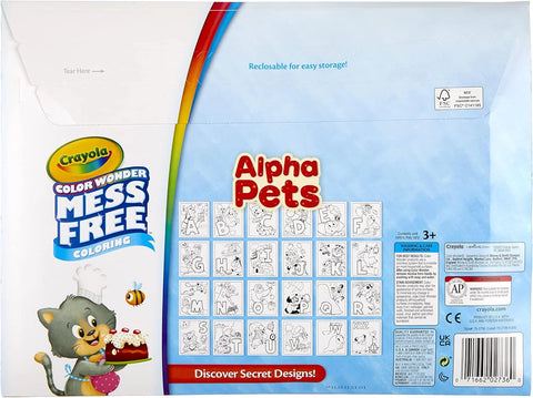 Crayola Color Wonder Alpha Pets, Mess Free Coloring for Toddlers, Alphabet Coloring Pages, Toddler Activity, Gift for Kids, Ages 3+ [Amazon Exclusive]