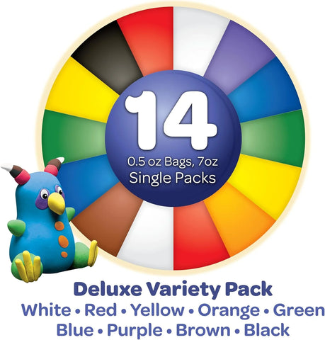 Crayola Model Magic Deluxe Variety Pack (14ct), Kids Air Dry Clay, 7oz, Bulk Modeling Clay Alternative, Gift for Kids, Ages 4+