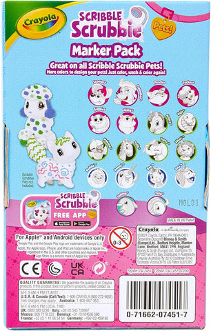 Crayola Scribble Scrubbie Pets Marker Refill & Expansion Set - 24 Washable Markers for Kids, Gifts for Girls & Boys [Amazon Exclusive]