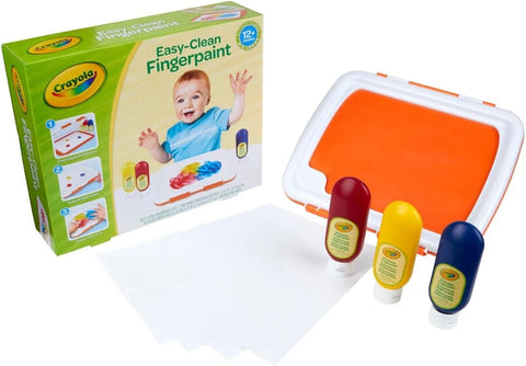 Crayola Mess Free Finger Painting Station – Washable Finger Paint for Toddlers, Spring Arts & Crafts Set, Sensory Activity, Travel Toy, Ages 1+